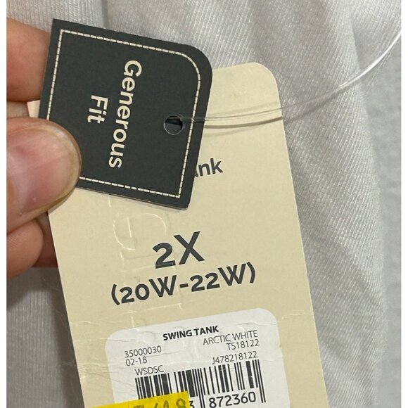Terra & Sky White Generous Fit Swing Tank Top Lightweight Sleeveless Shirt Sz 2X - Picture 5 of 8